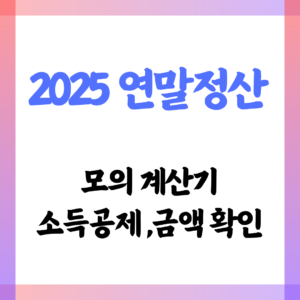 2025 연말정산 모의 계산기