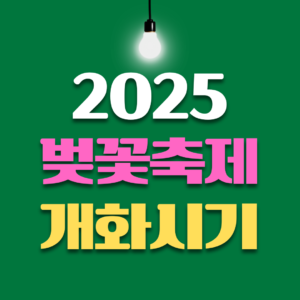 2025 벚꽃 개화시기 벚꽃축제