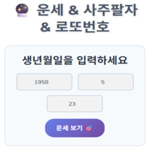운세 사주팔자 로또번호 추천
